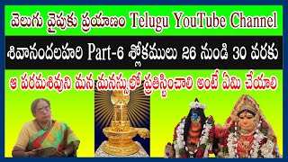 Part-6 శ్లోకములు 26 నుండి 30 వరకు, శివానందలహరి శ్లోకములు,  Shivananda Lahari Slokas with meaning