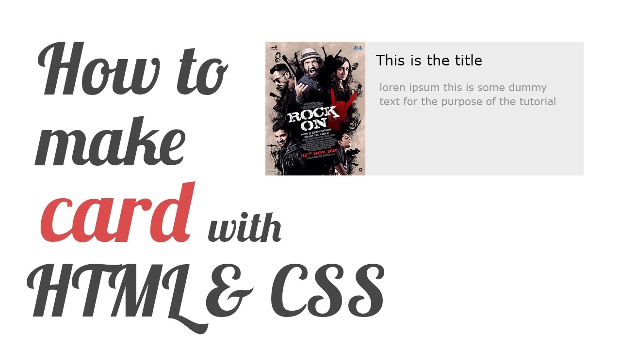 How To Make Card Using Html And Css - YouTube