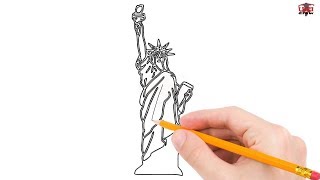 How to Draw The Statue of Liberty Easy for Beginners/Kids – Simple Drawing Tutorial