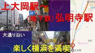 【ランニング編　横浜市上大岡駅から弘明寺駅　走るんるん】ゆっくり、大通りを通り走ります。市営地下鉄の弘明寺駅まで。