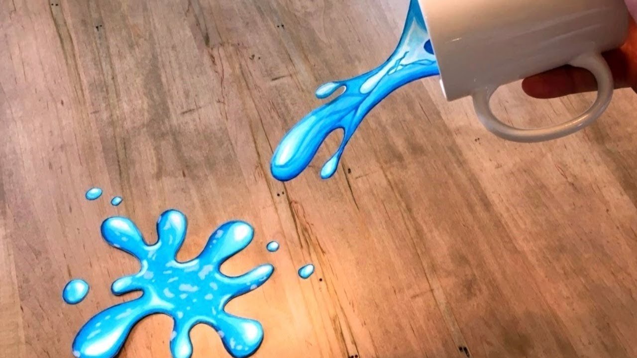 How To Draw Pouring Water - Cool 3D Trick Art - YouTube