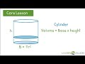 Develop and apply the formula for volume of a cylinder