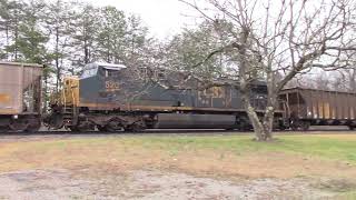 CSX #520 as DPU on empty coal train