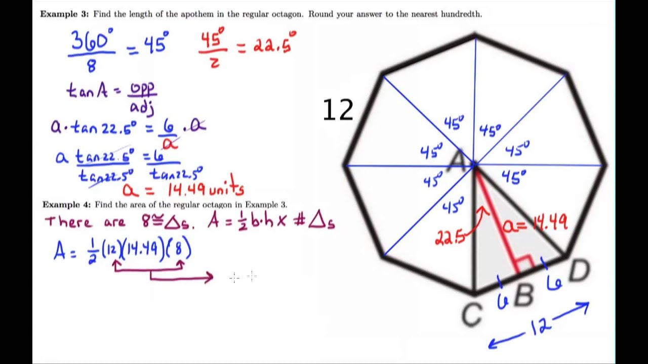 8.6 Video Notes "Area And Perimeter Of Regular Polygons" - YouTube