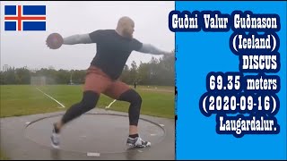 Guðni Valur Guðnason (Iceland) DISCUS 69.35 meters (2020-09-16) Laugardalur.