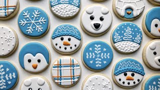 9 EASY CIRCLE WINTER COOKIES ~ Snowman, Penguin, Polar Bear, Snowflake, Igloo + More!