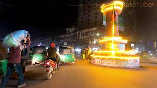 Sylhet City Night Tour | Bijoy Dibosh Street Decoration | Road Tuber