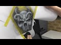 airbrushing a demon skull for beginners