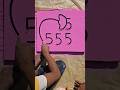 5555 = How to draw Elephant easy drawing With Number for beginners tutorial #shorts #art
