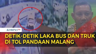 Terekam CCTV, Detik-detik Kecelakaan Bus Rombongan Pelajar dan Truk di KM 77 Tol Pandaan Malang