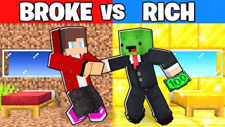 RICH vs BROKE House : Maizen vs Mikey in Minecraft! - Parody Story(JJ TV)