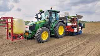 John Deere 5125 R - Piantumazione piantine di pomodori #tractor #agricoltura #campagna #italy #like