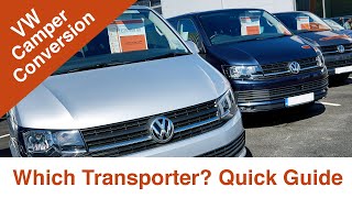 Best van for camper conversion | QUICK GUIDE to best VW Transporter