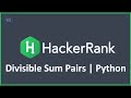 Divisible Sum Pairs | Python Hacker rank Solution