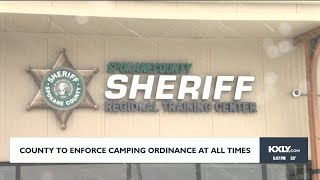 County to enforce camping ordinance at all times