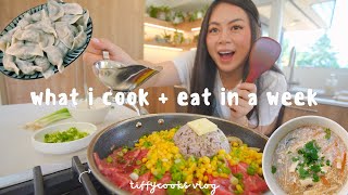 what i cook + eat in a week | dad's birthday dinner,  late night noodles, easy weekday recipes