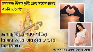 আপনার বিদ্যা বুদ্ধি প্রেম সন্তান ভাগ্য কতটা ভালো? / জন্মকুষ্ঠিতে পঞ্চমপতির বিভিন্ন অবস্থান ও ফলাফল