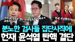 [속보] 심우정 반발 검사들 집단사직에 헌재 윤석열 역대급 결단! 이게 공정입니까! 탄핵 결국 터졌다!