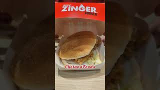 KFC Zinger Burger🍔 Who loves?🤔 Crispy Fried Chicken Burger #shorts #streetfood #snack #fastfood #kfc