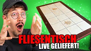 Hänno lässt sich Live einen Fliesentisch von Kleinanzeigen liefern