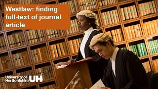 Westlaw - Finding full-text of journal article