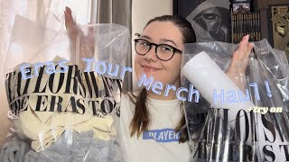 I spent so much money! ~ Eras merch haul and try on + tips for buying merch in Wembley