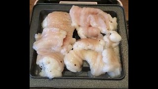 ホルモンをワッフルメーカーで焼いたら⁈