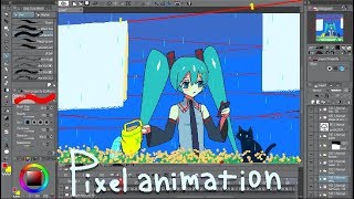 (How to animate) short pixel animation with Miku (Clip Studio Paint)