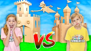 Box Fort Dragon Vs Castle Challenge!