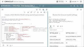 Oracle Machine Learning for SQL - Time Series Forecasting Demo