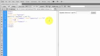 HTML Hacks - HTML code for validating between two numbers in the input field and to set Min and Max