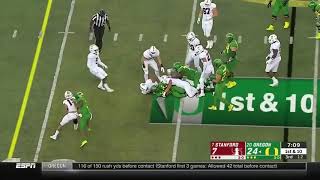 Bobby Okereke (Stanford LB #20) vs. Oregon (2018)