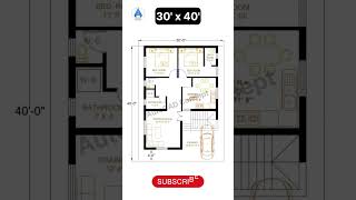 30x40 Simple House Plan | 30 by 40 Beautifull House Design #homedesign #architecture #home #autocad