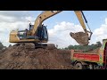 cat313d2 gc แกะกล่องมาได้ 6พันกว่า ชม. เจอ rocky fxz240 งานลอกอ่าง excavator and truck ep.6798