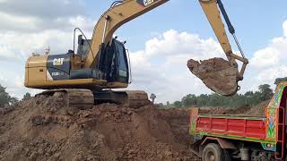 CAT313D2 GC แกะกล่องมาได้ 6พันกว่า ชม. เจอ ROCKY FXZ240  งานลอกอ่าง excavator and truck EP.6798