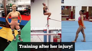 Jessica Gadirova training gymnastics again 11 months after her ACL surgery - December 2024