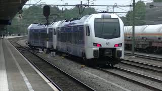 Arriva FLIRT-3 451+461 komen aan op station Sittard