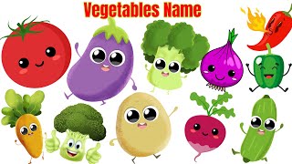 Learn Vegetables Name in English| Cartoon Vegetables | Fun Learning | Kidzoo Planet