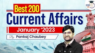 Current Affairs January 2023 | Best 200 Current Affairs Marathon | DCA for All Exams | StudyIQ PCS