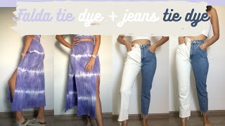 Como hacer una falda larga con dos aperturas/ DIY,TIE DYE/ 👖Tie dye jeans👖/ how to make a long skirt