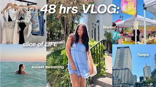 48 hrs in my life VLOG: thrifting, sister's bday present, market, sunset swimmin