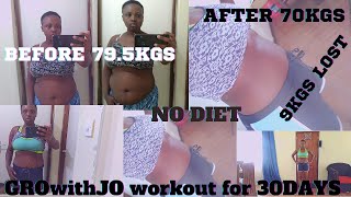 I TRIED growwithjo walking Workout for 30days\*SHOCKING RESULTS*\ I Can't Believe i Lost 9kgs\20lbs😲