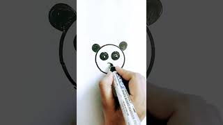 How to draw panda 🐼 face #howtodraw #kidsdrawing #shorts @PalakEducationArts