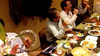 三木高校30回生で御栗先生を囲む会 ４人で 前夜祭１