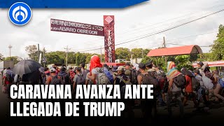 Llegada de Trump acelera avance de migrantes en el sur de México