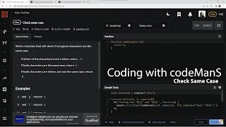 Codewars 8 kyu Check Same Case (if...else) JavaScript