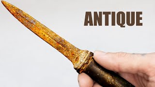Old Rusty Dagger Restoration. Knife Restoration