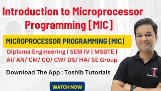 Introduction to Microprocessor Programming (MIC) | Semester IV | Diploma | MSBTE