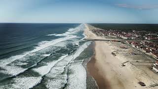 Drone flight on the beaches of the Landes (France)