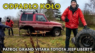 ODLECIAŁO KOŁO W TOYOCIE ! Łukasz naprawia Patrola - Turystyczny offroad w okolicach Wrocławia